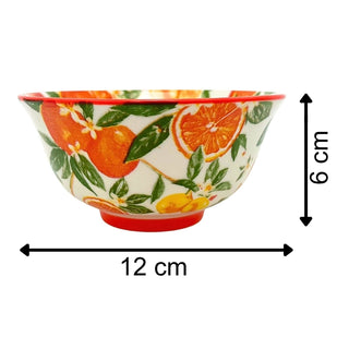 Oranges & Lemons Fine China Serving Bowl, 12x6cm Ceramic Snack & Dip Bowl