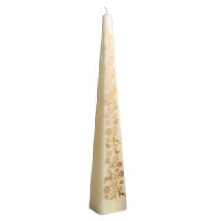 Pyramid Countdown To Christmas Advent Candle 33cm ~ White