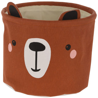 Set Of 2 Childrens Fabric Storage Baskets | Kids Toy Storage Boxes - Bear