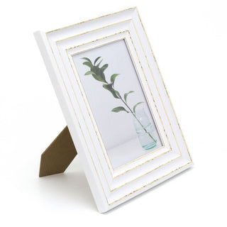 Antique White Wooden 5x7 Picture Frame | Freestanding Wall Mountable Single Aperture Photo Frame |10cm X 15cm Photo Holder