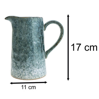 Blue Ceramic Reactive Glaze Jug Decorative Glazed Pitcher Jug For Flowers - 17cm