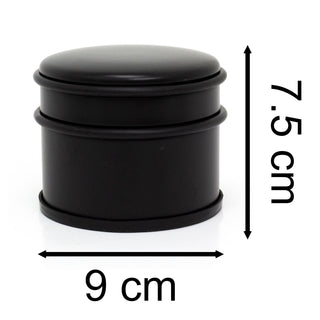 Chunky Round Black Doorstop | Stainless Steel Rubber Door Stop with Bumper - 9cm