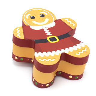 Set Of 3 Gingerbread Man Gift Boxes | Christmas Wrapping Boxes | Xmas Present Boxes With Lids