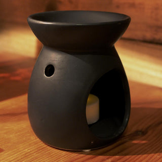 Ceramic Tealight Candle Holder Essential Oil Burner ~ Black