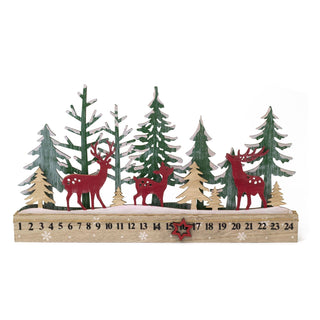 Reindeer Wooden Christmas Advent Calendar | Alpine Forest 24-Day Advent Calendar
