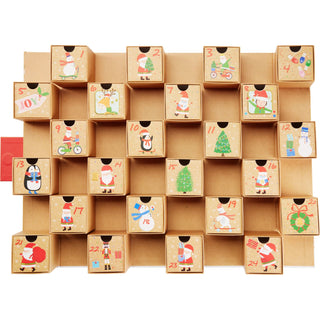Natural Folding Fill Your Own Christmas Advent Calendar, 24 Drawer Countdown