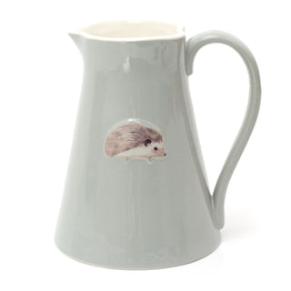 Embossed Hedgehog Ceramic Serving Jug | Hedge Hog Water Pitcher China Milk Jug | Country Kitchen Jugs Porcelain Flower Vase