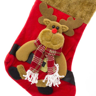 3D Plush Christmas Stocking Xmas Stockings | Festive Adult Christmas Stocking | Kids Christmas Stocking Fireplace Decorations