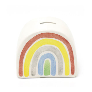 Childrens Rainbow Money Box | Ceramic Rainbow Shaped Piggy Bank Pot For Kids