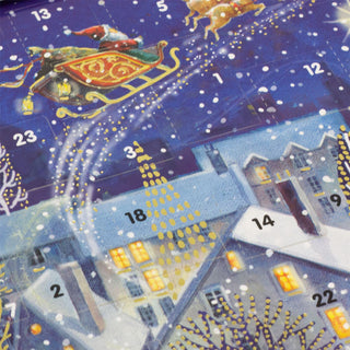 Christmas Advent Calendar Santa & Reindeer Advent Calendar Greetings Card