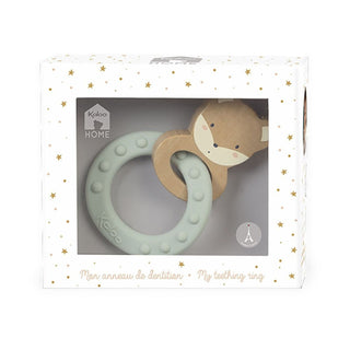 Kaloo My Fox Silicone Teething Ring Green | Gentle Gum Soother Chew Toy for Baby