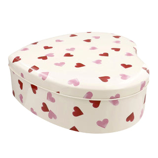Emma Bridgewater Pink Hearts Large Storage Tin | Heart Shaped Pink Kitchen Tin