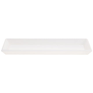 Contemporary White Wooden Display Tray | Trinket Tray Jewellery Dish | Rectangle White Wood Decorative Storage 40cm