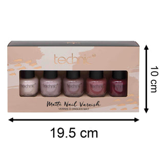 Matte Nail Varnish 5 Piece Gift Set | 5 Vegan Nail Polish Nude Nail Varnishes