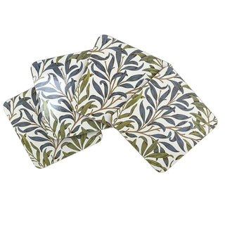Set of 4 William Morris Willow Bough Coasters, Drinks Coasters - 10.5cm