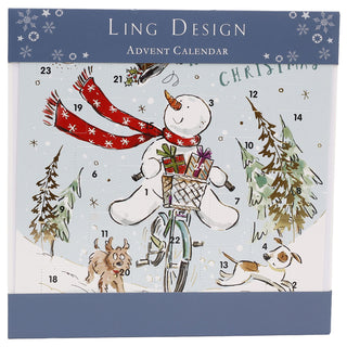 Christmas Fun Advent Calendar, 23cm Snowman Picture Calendar with Envelope