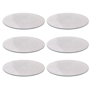 Multipack Silver Glitter Candle Plates, 15 cm Mirrored Glass Candle Stand