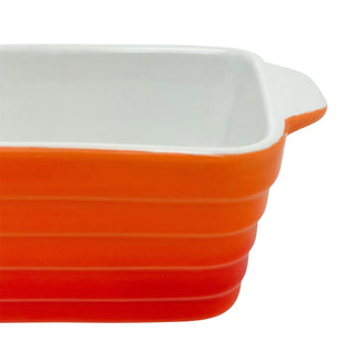 Small Orange Ombre Stoneware Baking Dish, 18x12x6cm Casserole Dish - 610ml