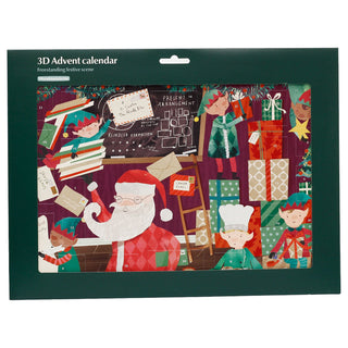 Santa's Workshop 3D Christmas Advent Calendar, Freestanding Fold-Out Scene