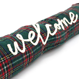 81cm Tartan Fabric Door Draught Excluder | Green Plaid Draft Excluder Door Cushion | Welcome Draught Excluder For Doors Door Draught Cushion