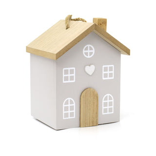 Novelty Wooden House Shaped Door Stop | Contemporary Decorative Wood Block Home Doorstop | Cottage Door Stopper