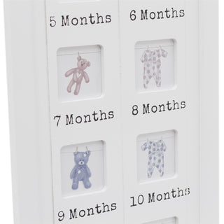 76 X 22 My First Year Photo Frame White