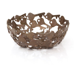 Antique Style Copper Finish Recycled Key Bowl | Handmade Eco Friendly Decorative Bowl | Trinket Dish Ornamental Bowl