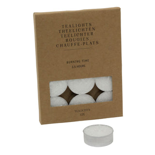 Pack of 12 White Tealight Candles, 4cm Unscented Wax Tea Light Candles