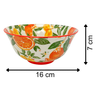 Oranges & Lemons Fine China Serving Bowl, 16x7cm Ceramic Soup Cereal Bowl