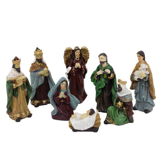 8 - Piece Christmas Nativity Figurines | Traditional Holy Family Figures Set - 9cm