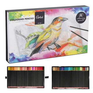 80 Colouring Pencils with Storage Box, Artist Drawing & Colouring Pencils