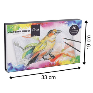 80 Colouring Pencils with Storage Box, Artist Drawing & Colouring Pencils