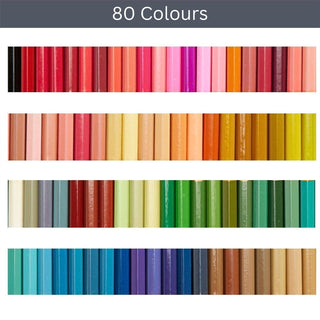 80 Colouring Pencils with Storage Box, Artist Drawing & Colouring Pencils