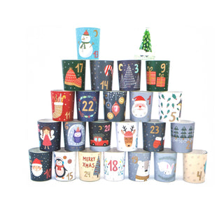Christmas Candle Advent Calendar | Christmas Scented Tealight Candles Advent Calendar | Christmas Advent Tea Light Candle Calendar Gift Set