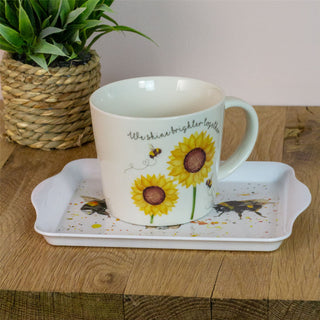 Bumble Bee Serving Tray | Melamine Kitchen Snack Tray Small Tea Coffee Tray 21cm