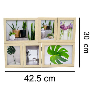 6 Multi Aperture Wooden Foldable Photo Frame | Freestanding Family Picture Frame