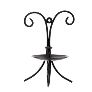 Black Metal Scroll Wall Sconce Candle Holder | Wall Mounted Pillar Candle Holder