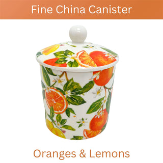 Oranges & Lemons Storage Jar, 500ml Ceramic Airtight Kitchen Container
