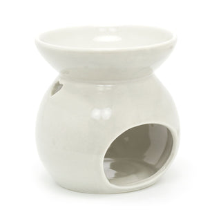 Ceramic Grey Dome Essential Oil Fragrance Burner | Oil Burner Tealight Heart Candle Holder | Aromatherapy Lamp