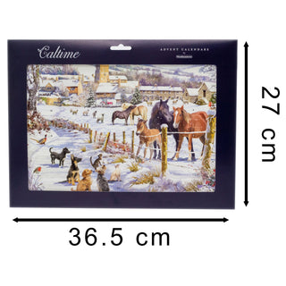 Christmas Advent Calendar Snowy Lane | Animal Advent Calendar Traditional Advent Calendar | Picture Advent Calendar Paper Advent Calendar