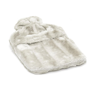 Deluxe Faux Fur Pom Pom Hot Water Bottle | Hot Water Bottle With Cover | Natural Rubber Hot Water Bottles - Colour Varies One Supplied