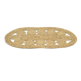 80cm Bohemian Oval Rug Braided Area Rug | Woven Rugs Entrance Rug Oval Scatter Rugs | Woven Braided Area Rugs