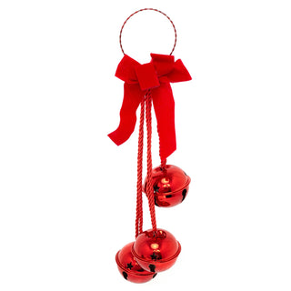 Extra Large Red Christmas Jingle Bells Door Hanger | Christmas Bells Doorhanger Jingle Bell Garland Hanging Decoration | Giant Door Knob Bells Christmas Ornament