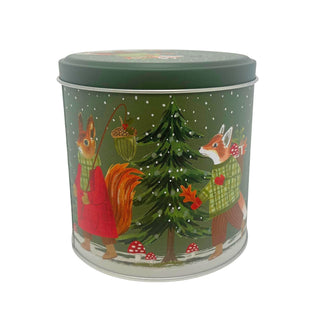 Woodland Scene Christmas Chocolate Tin, Gisela Graham Festive Metal Tin 10cm