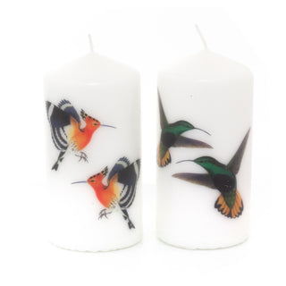 14cm Birds Of Paradise Pillar Candle | Ivory White Unscented Church Pillar Candle | Decorative Pillar Candles - Design Varies One Supplied