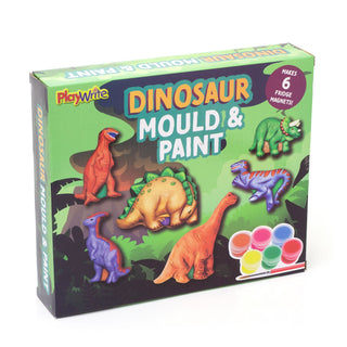 Childrens Dinosaur Mould And Paint Fridge Magnet Set | Kids Jurassic Dinosaur Activity Set | Dino Mould And Paint Kits For Kids