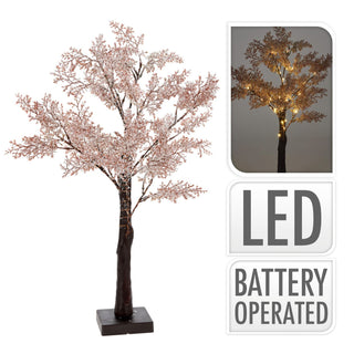 60cm LED Tree Snow Dusted Light Up Tree | LED Lit Tree Battery Operated Silhouette Tree Light | Pre Lit Twig Tree