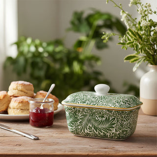 William Morris Larkspur Butter Dish, Fine China Butter Dish with Lid - 16cm