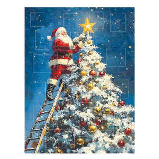 Santa Places the Star Christmas Advent Calendar, Santa Decorating Christmas Tree