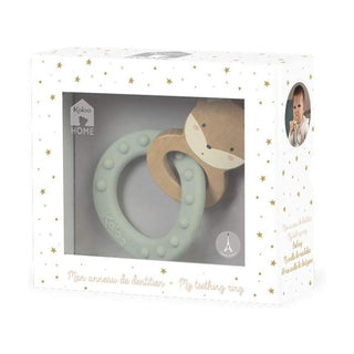 Kaloo My Fox Silicone Teething Ring Green | Gentle Gum Soother Chew Toy for Baby